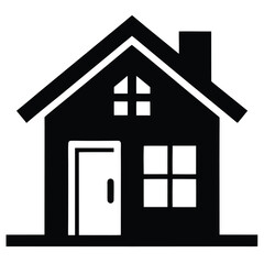 house icon vector illustration, black sillhouette home vector icon