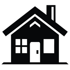 black sillhouette home vector icon