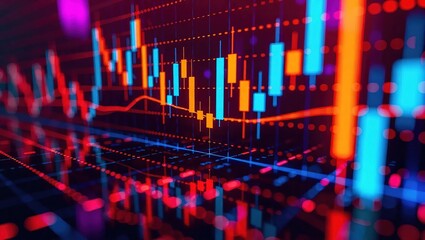 Dynamic Stock Market Candlestick Chart Displaying Financial Data and Investment Trends.