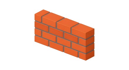 Red Brick Wall Vector Illustration for Construction and Architecture Design