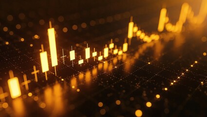 Financial Market Analysis - Candlestick Chart with Bullish Trend.