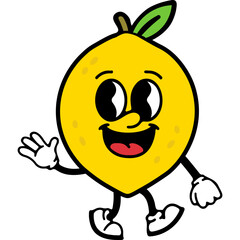 Cute Cartoon Lemon Character Illustration
