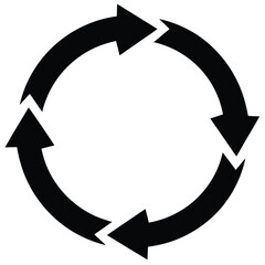circular process diagram vector icon on white back