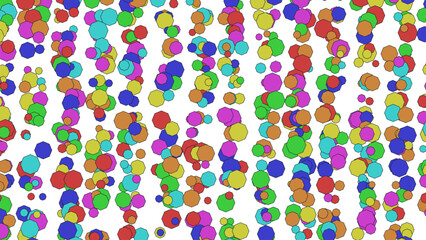 Seamless geometric circle pattern design with colorful retro dots and bright balloons vector illustration