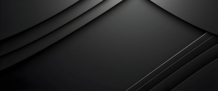  Abstract luxury dark grey background with smooth layered diagonals and soft highlight edges. Elegant 3D geometric backdrop for premium visuals.