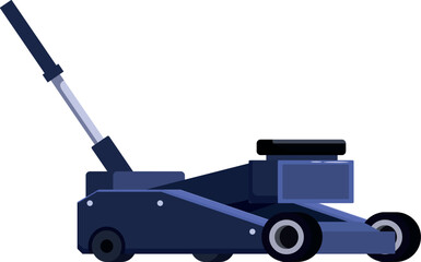 Hydraulic floor jack lifting equipment isolated on white background