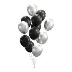 black and white balloons