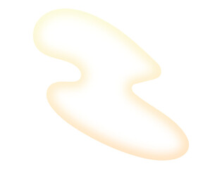 Abstract organic shape with soft yellow and orange gradient, isolated on transparent background