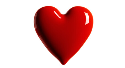 3D Red Heart Transparent Background Isolated Graphic