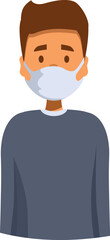 Fototapeta premium Man wearing medical or surgical mask protecting himself from virus, infection or pollution
