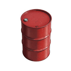 3d Red Metal Drum Transparent Background