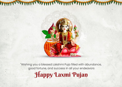 Happy Laxmi Pujan and Diwali Celebration with Kalash 
