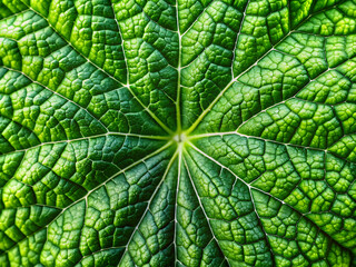 Macro close-up of fresh melon leaf texture 