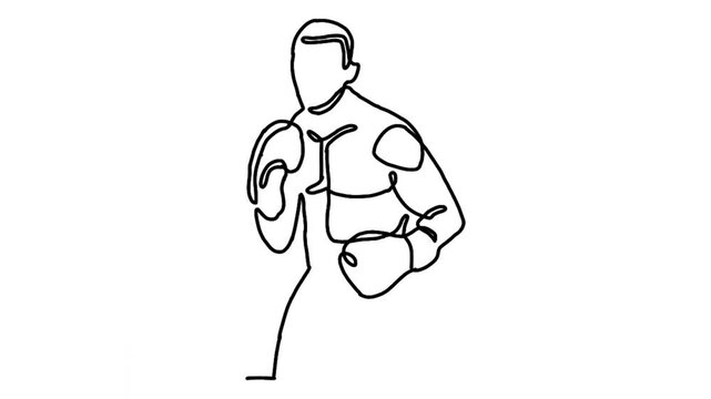 Continue line animation of boxing character