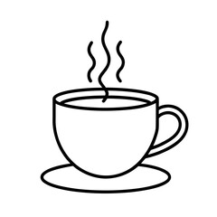 Obraz premium Minimal Coffee Cup Line Art Icon
