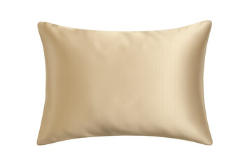 Beige silk pillow on transparent background providing comfort