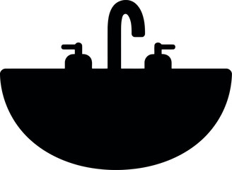Obraz premium Modern bathroom sink icon vector clean design for home renovation vector