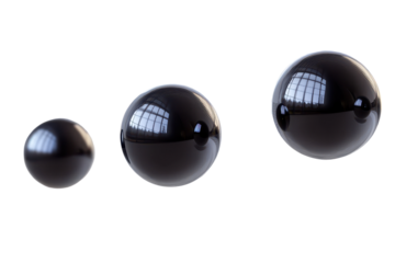 Levitating pulsating orbs floating in space with a reflective surface showcasing a clear, abstract backdrop and subtle shadows beneath