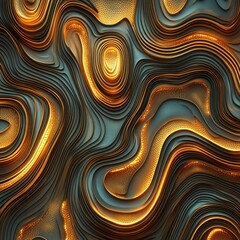 Swirling layers, textured gold and teal, abstract patterns