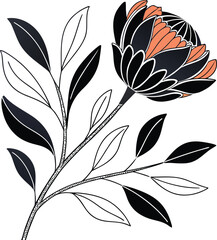 Abstract Flower with Bold Colors