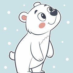 Charming White Bear with Glow