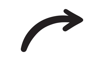 Simple hand drawn black arrow pointing right and upwards