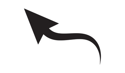 Black curved arrow pointing upwards and to the left