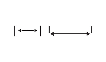 Two different length measurements indicated by arrows and lines