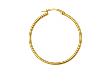 Gold hoop earring jewellery accessory on transparent background