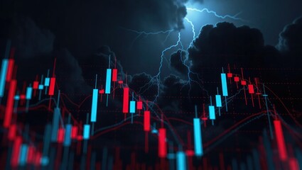 Global Financial Storm and Stock Market Volatility Concept.