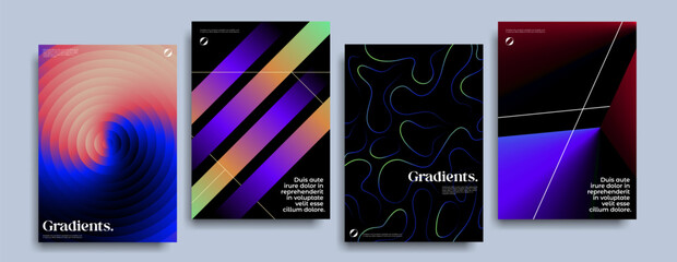 Futuristic posters collection with different modern design. © plasteed