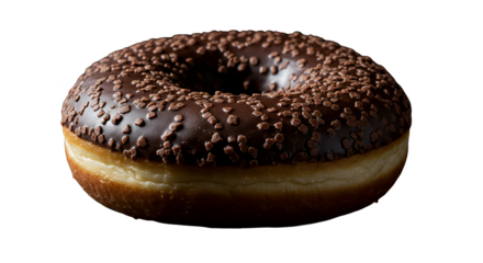 Isolated Chocolate Frosted Donut With Sprinkles Transparent PNG