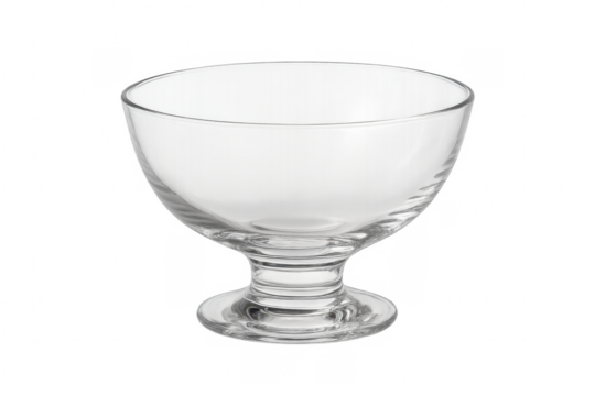 Empty glass dessert bowl creating clear transparency - Powered by Adobe
