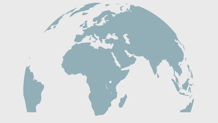 A light blue world globe showing continents like europe africa and asia on a white background view from space