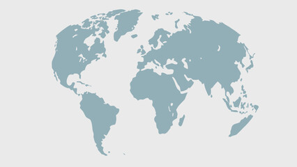 Naklejka premium A pale blue world map showing continents like africa europe and asia on a light background plain design