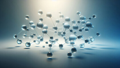 Discover the beauty of science with this molecular structure, perfect for illustrating research breakthroughs or technological advances in a modern, clean design