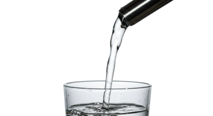 Isolated Clear Glass Fills With Water From Faucet