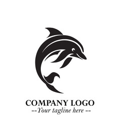 Dolphin Logo Symbol in Elegant Minimalist Vector Design for Modern Marine and Oceanic Branding