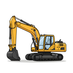 excavator on a white background