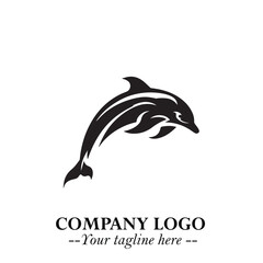 Dolphin Logo Symbol in Elegant Minimalist Vector Design for Modern Marine and Oceanic Branding