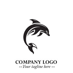 Dolphin Logo Symbol in Elegant Minimalist Vector Design for Modern Marine and Oceanic Branding