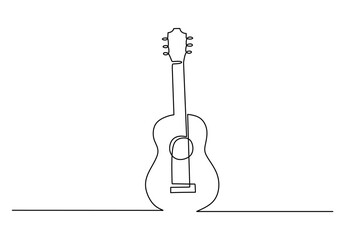 One Line Drawing of an Acoustic Guitar