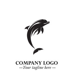 Dolphin Logo Symbol in Elegant Minimalist Vector Design for Modern Marine and Oceanic Branding