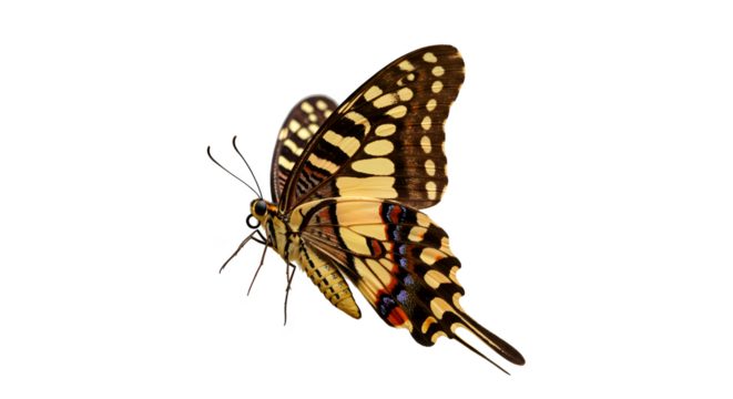 Isolated Colorful Butterfly Wing Pattern Realistic Insect Photo