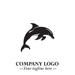 Dolphin Logo Symbol in Elegant Minimalist Vector Design for Modern Marine and Oceanic Branding