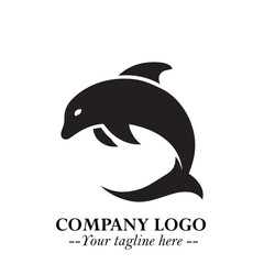 Dolphin Logo Symbol in Elegant Minimalist Vector Design for Modern Marine and Oceanic Branding