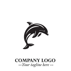 Dolphin Logo Symbol in Elegant Minimalist Vector Design for Modern Marine and Oceanic Branding