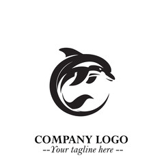 Dolphin Logo Symbol in Elegant Minimalist Vector Design for Modern Marine and Oceanic Branding