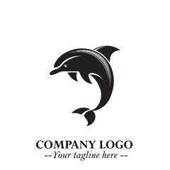 Dolphin Logo Symbol in Elegant Minimalist Vector Design for Modern Marine and Oceanic Branding