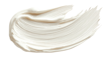 Creamy, textured, white substance smear